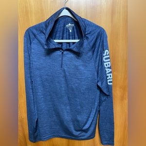 Like new Subaru 1/4 zip blue long sleeve shirt